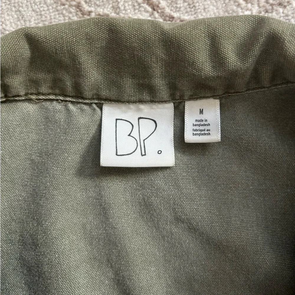 BP Army Utility Jacket Full Zip Long Sleeve Pockets  Cotton Olive Green Size M - Picture 7 of 10
